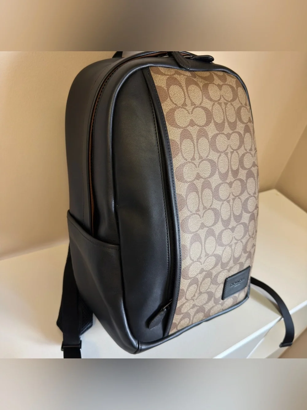 Coach Men’s Brown Signature Canvas Backpack CM024